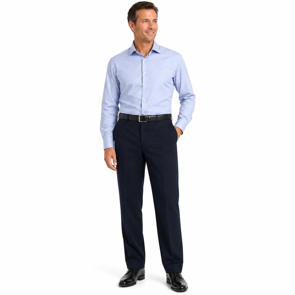 Perry Ellis Portfolio Men’s 38x37 Pants 100% Cotton Dark Navy Dress